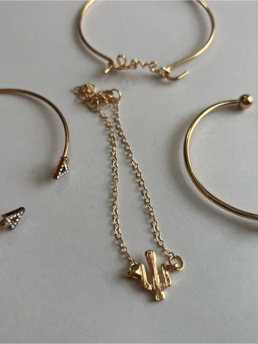 New 4 Pieces Gold Color Bracelet Set MultiLayer